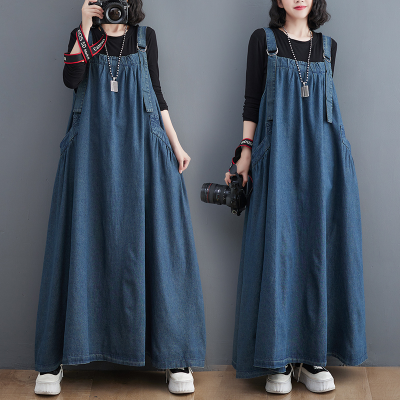 Ethnic Gown - plus Size Women's Spring Autumn Denim