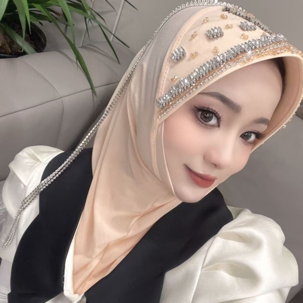 Luxury Hat Hijab Pink Scarf wi - The Ethnic Fashion recension och pris