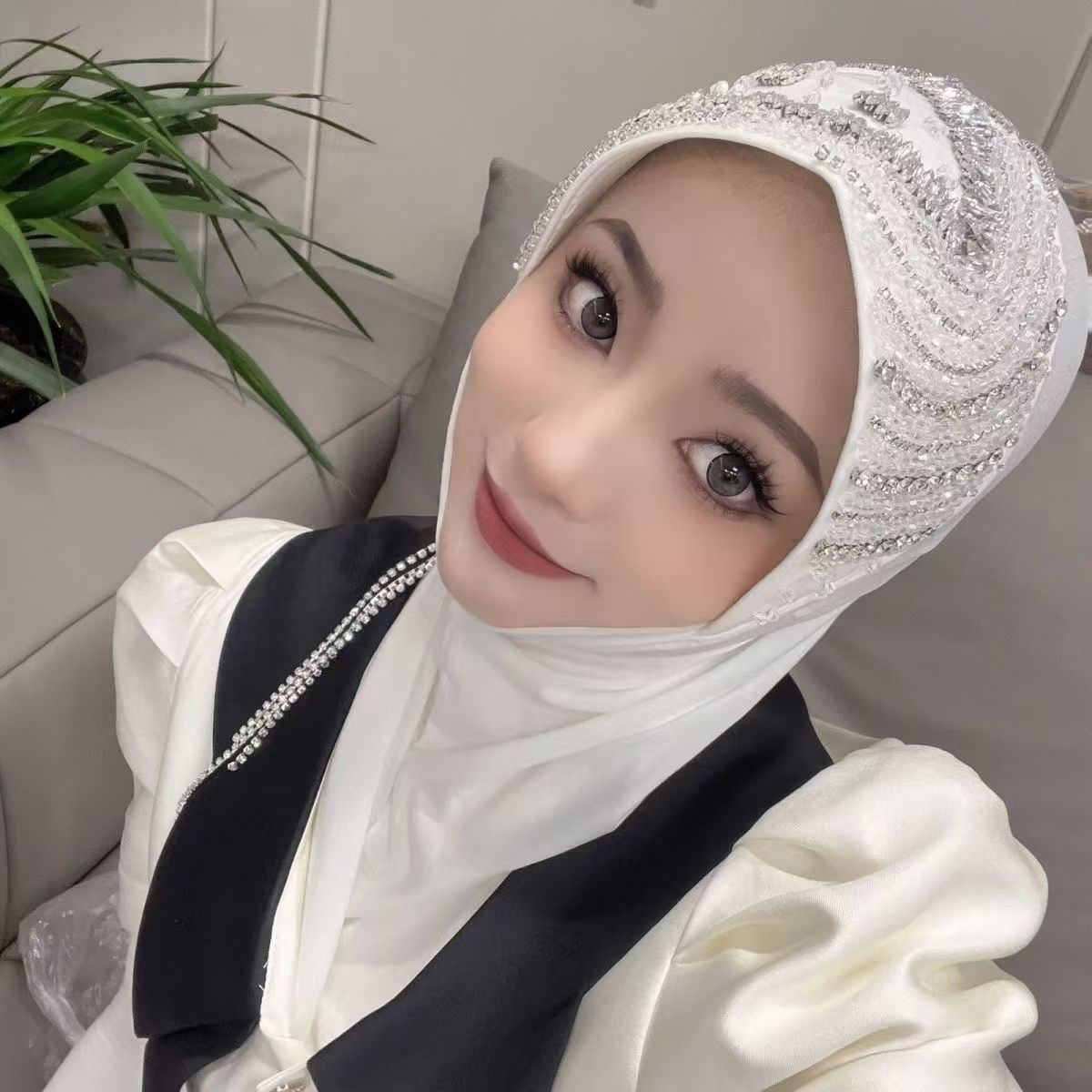 Luxury Hat Hijab Pink Scarf wi - The Ethnic Fashion recension och pris
