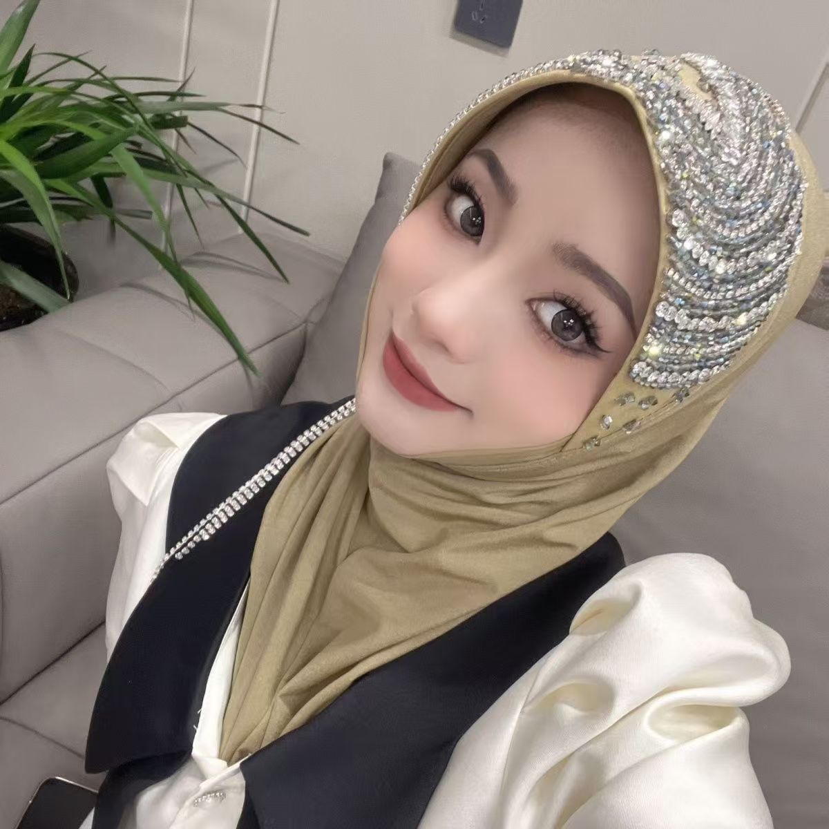 Luxury Hat Hijab Pink Scarf wi - The Ethnic Fashion recension och pris