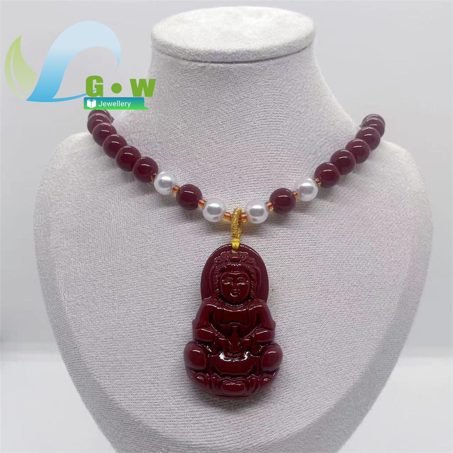 New Cinnabar Guanyin Buddha Pe - Ethnic Fashion Store recension och pris