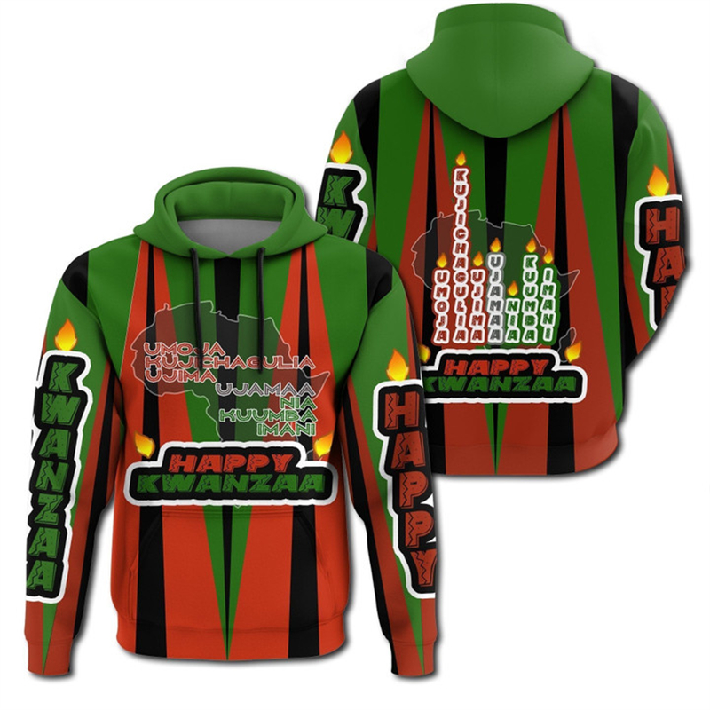 African Kwanzaa Hoodies 3D Pri - Y2K Ethnic Fashion recension och pris