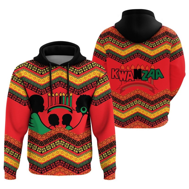 African Kwanzaa Hoodies 3D Pri - Y2K Ethnic Fashion recension och pris