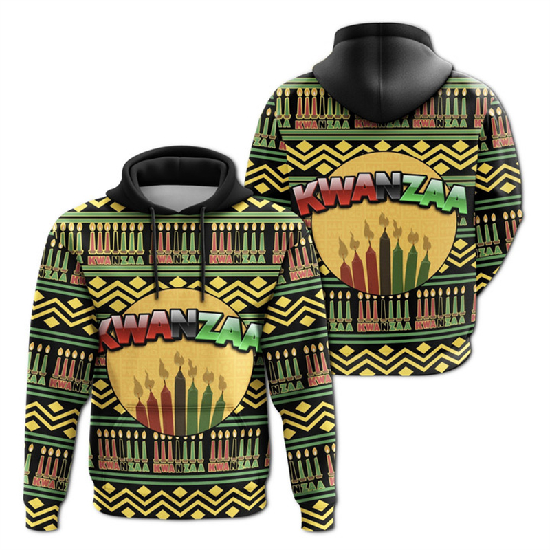 African Kwanzaa Hoodies 3D Pri - Y2K Ethnic Fashion recension och pris
