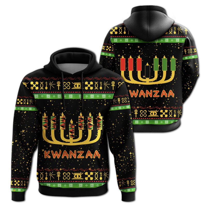 African Kwanzaa Hoodies 3D Pri - Y2K Ethnic Fashion recension och pris