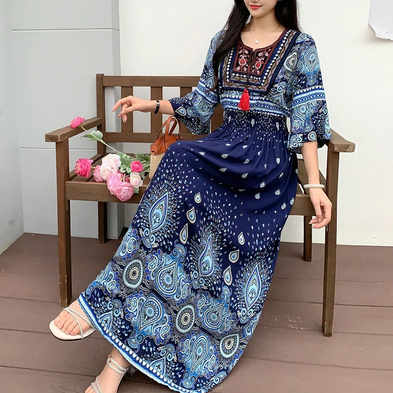 Ethnic Style Maxi Dresses for  - Y2K Ethnic Fashion recension och pris