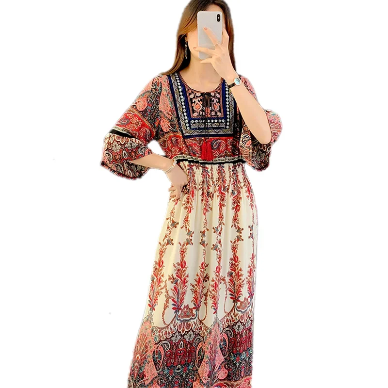 Ethnic Style Maxi Dresses for  - Y2K Ethnic Fashion recension och pris