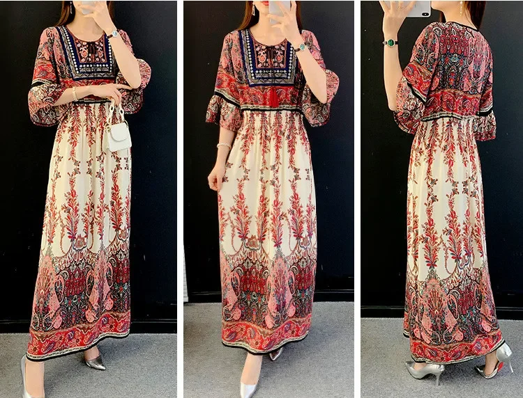 Ethnic Style Maxi Dresses for  - Y2K Ethnic Fashion recension och pris