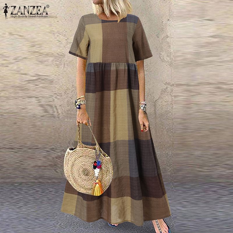 Summer Women Sundress ZANZEA V - Kaftan Women Boho recension och pris