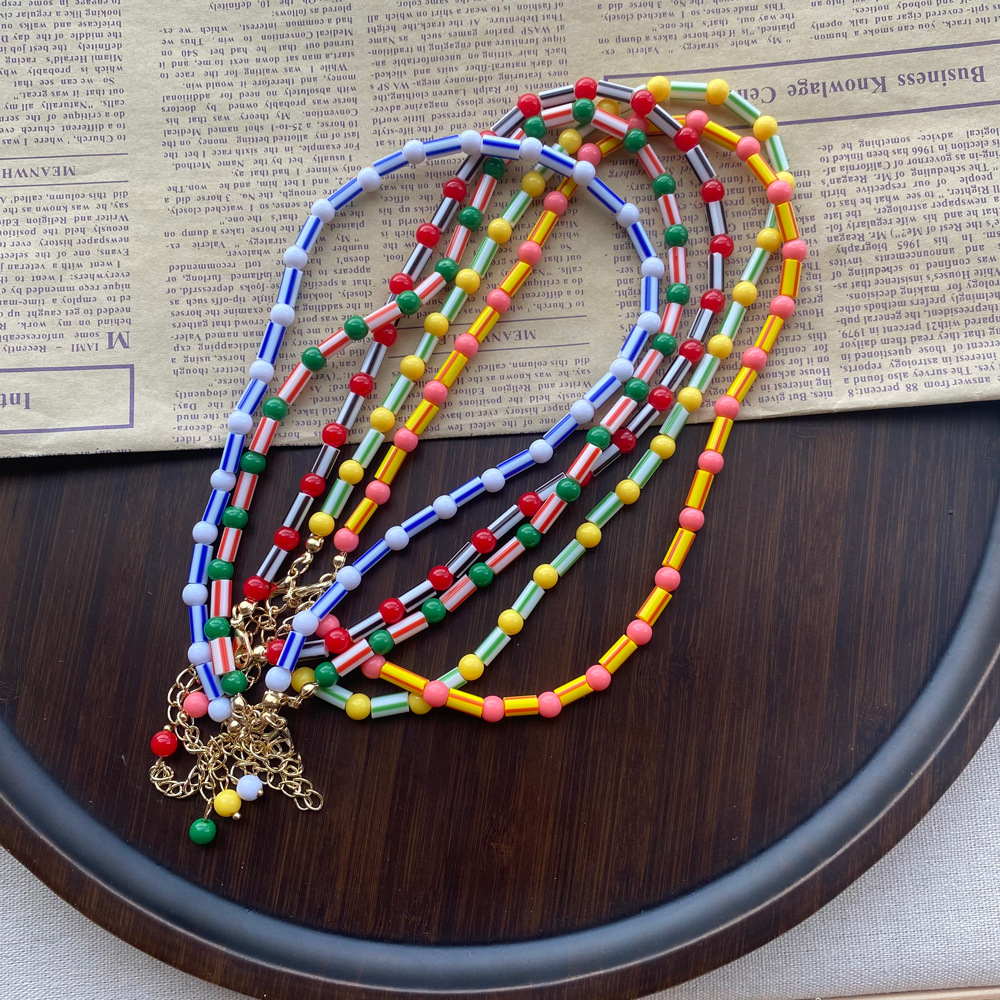 Fashion Colorful Beaded Neckla - Y2K Ethnic Fashion recension och pris