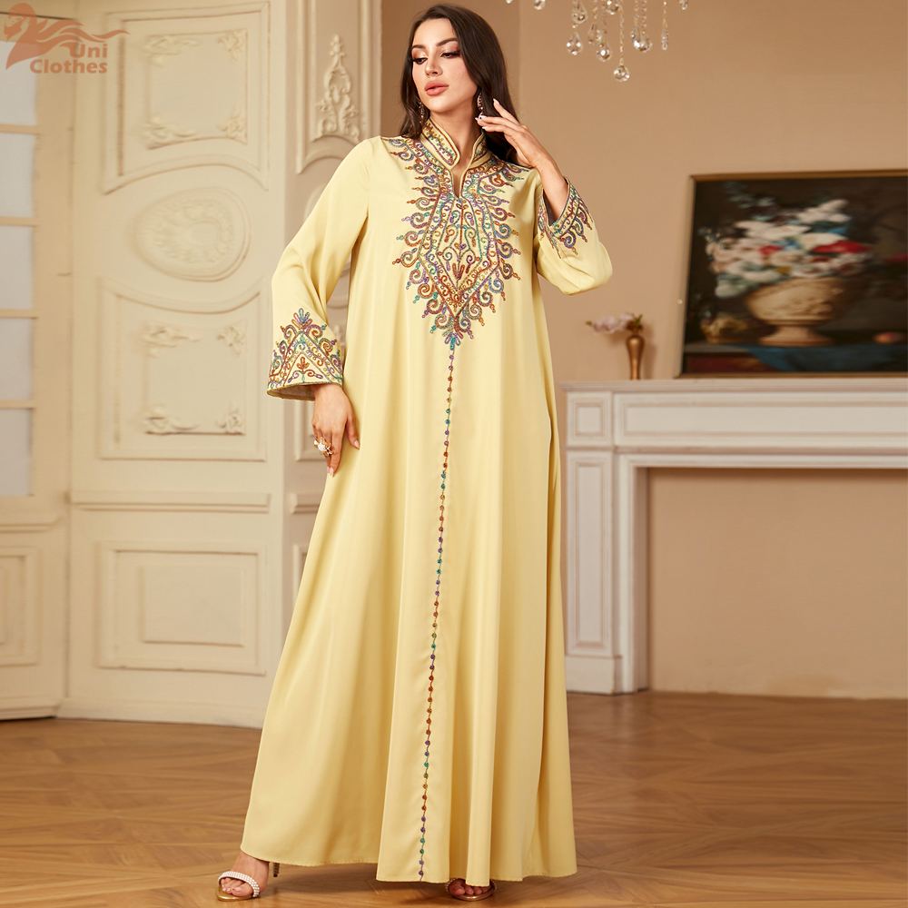 Uni Embroidery V-Neck Long Dre - Ethnic Fashion In Dubai recension och pris