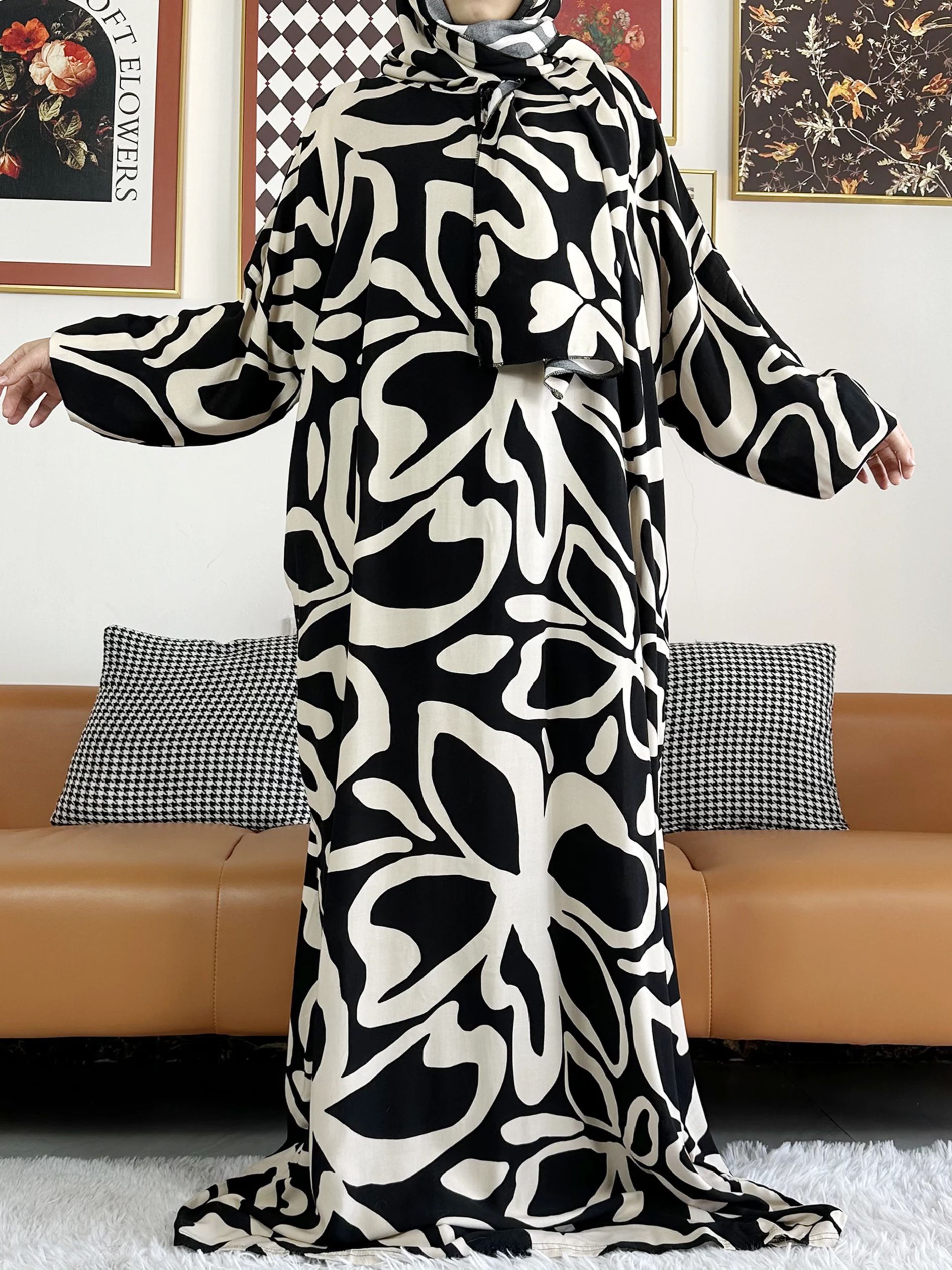 2025 Muslim Cotton Lady's Abay - Ethnic Gown recension och pris