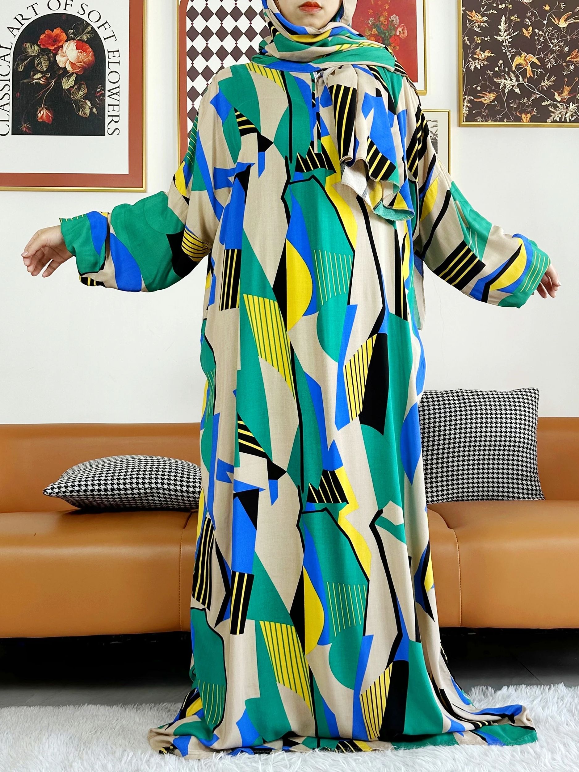 2025 Muslim Cotton Lady's Abay - Ethnic Gown recension och pris